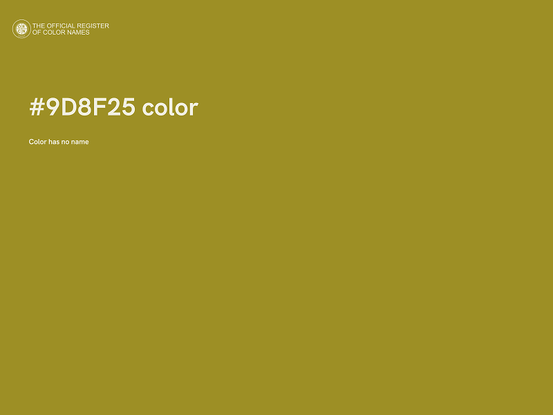 #9D8F25 color image