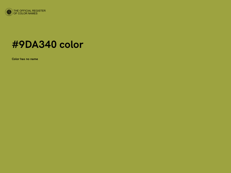 #9DA340 color image