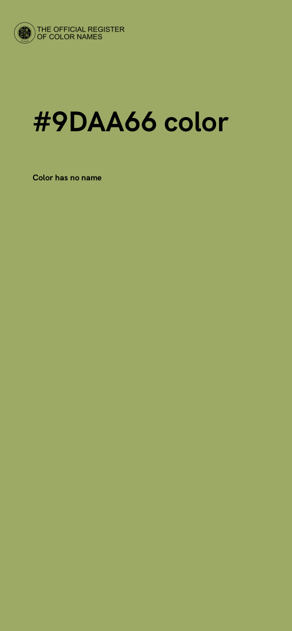 #9DAA66 color image