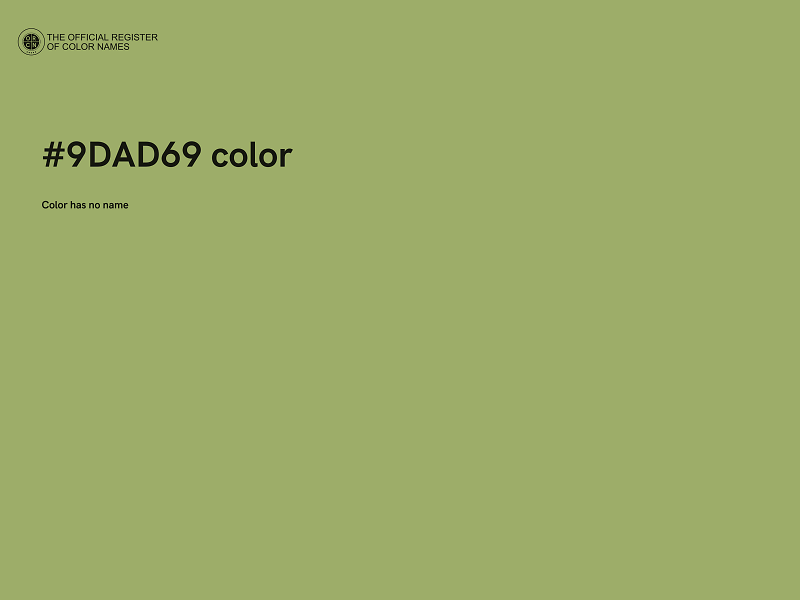 #9DAD69 color image