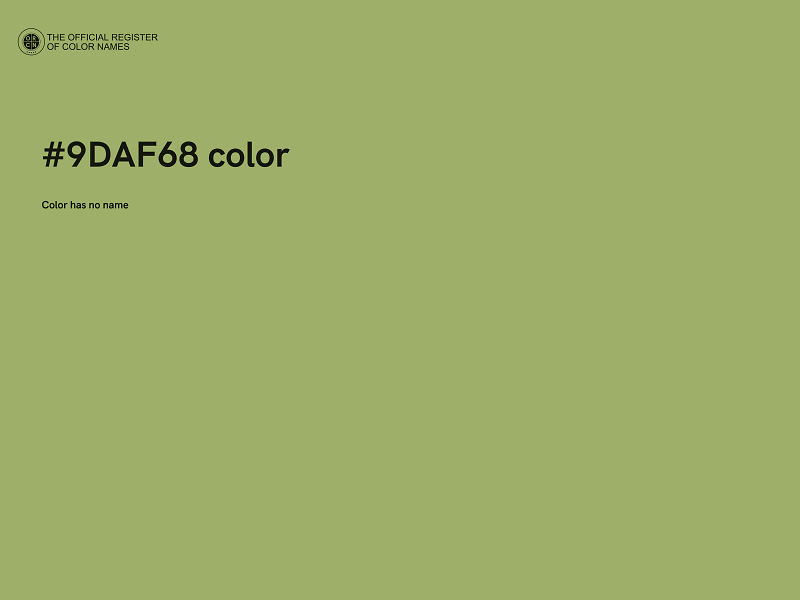 #9DAF68 color image