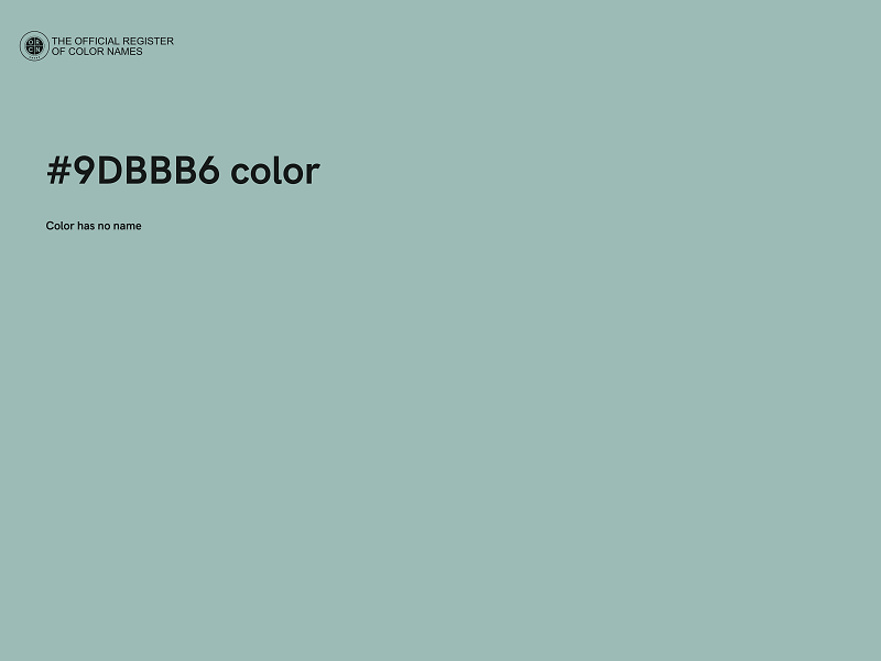 #9DBBB6 color image