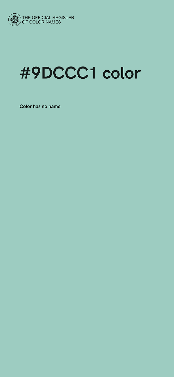 #9DCCC1 color image