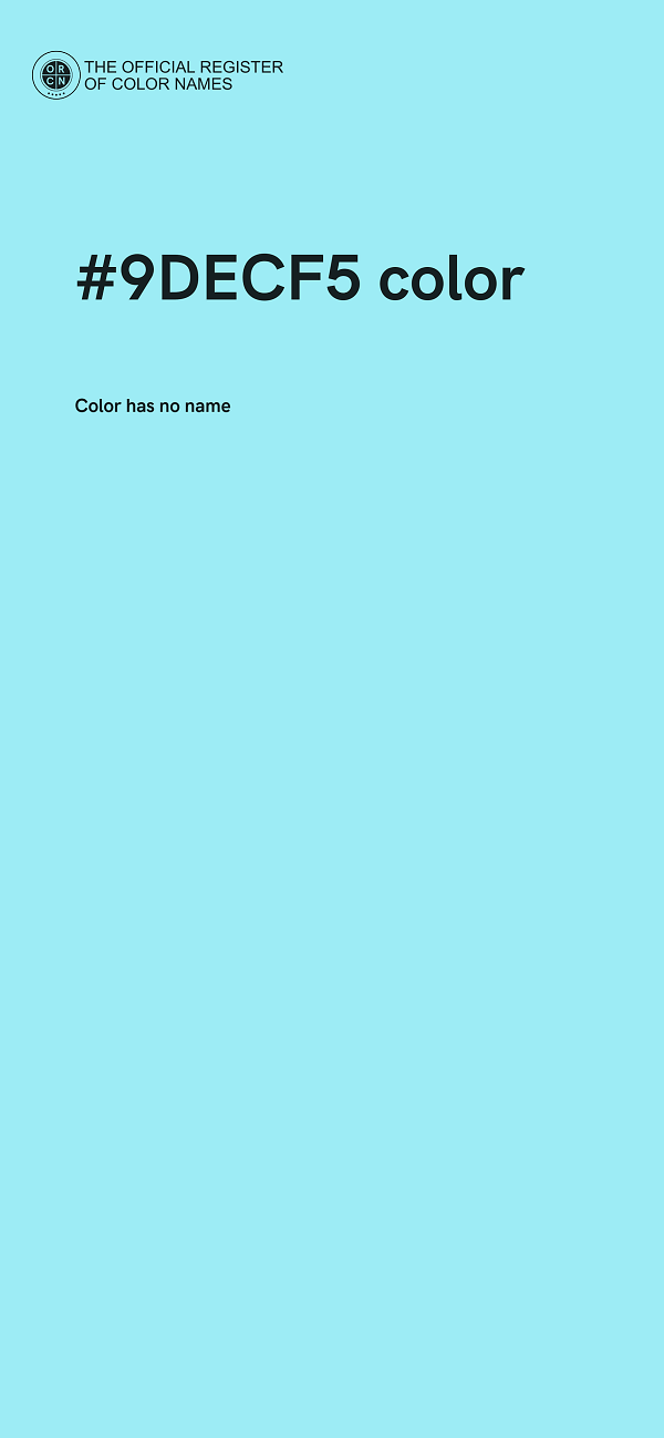 #9DECF5 color image