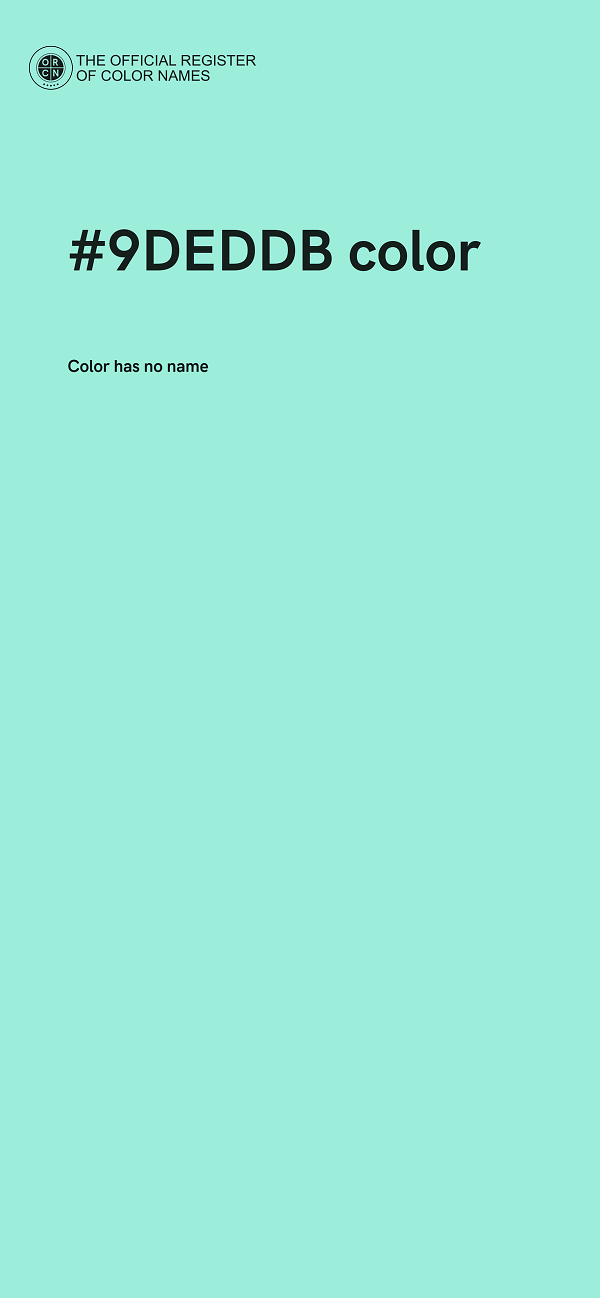 #9DEDDB color image