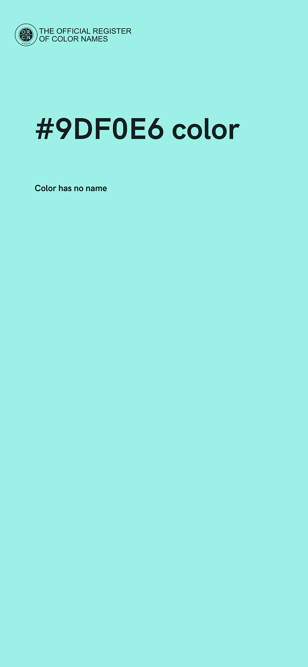 #9DF0E6 color image