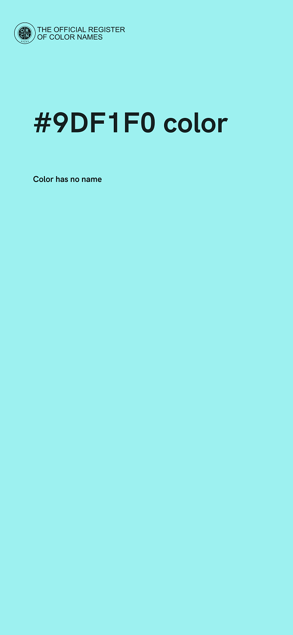 #9DF1F0 color image
