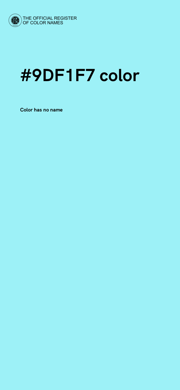 #9DF1F7 color image