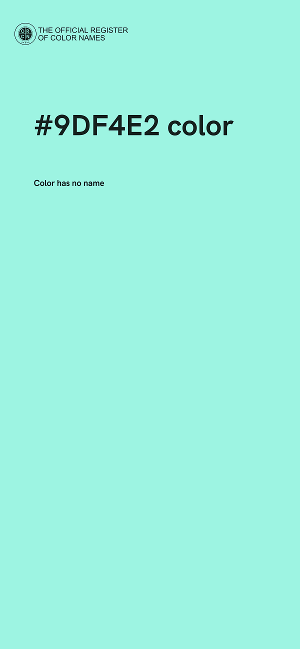 #9DF4E2 color image