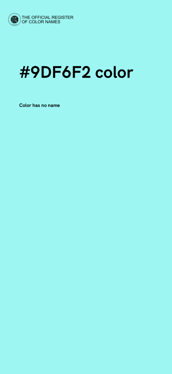 #9DF6F2 color image