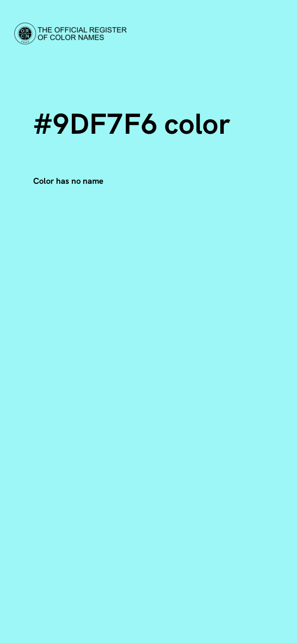 #9DF7F6 color image