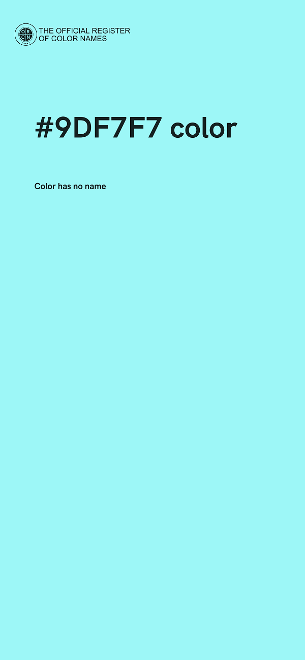 #9DF7F7 color image