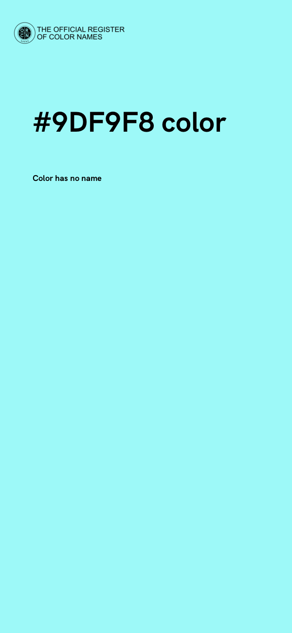#9DF9F8 color image