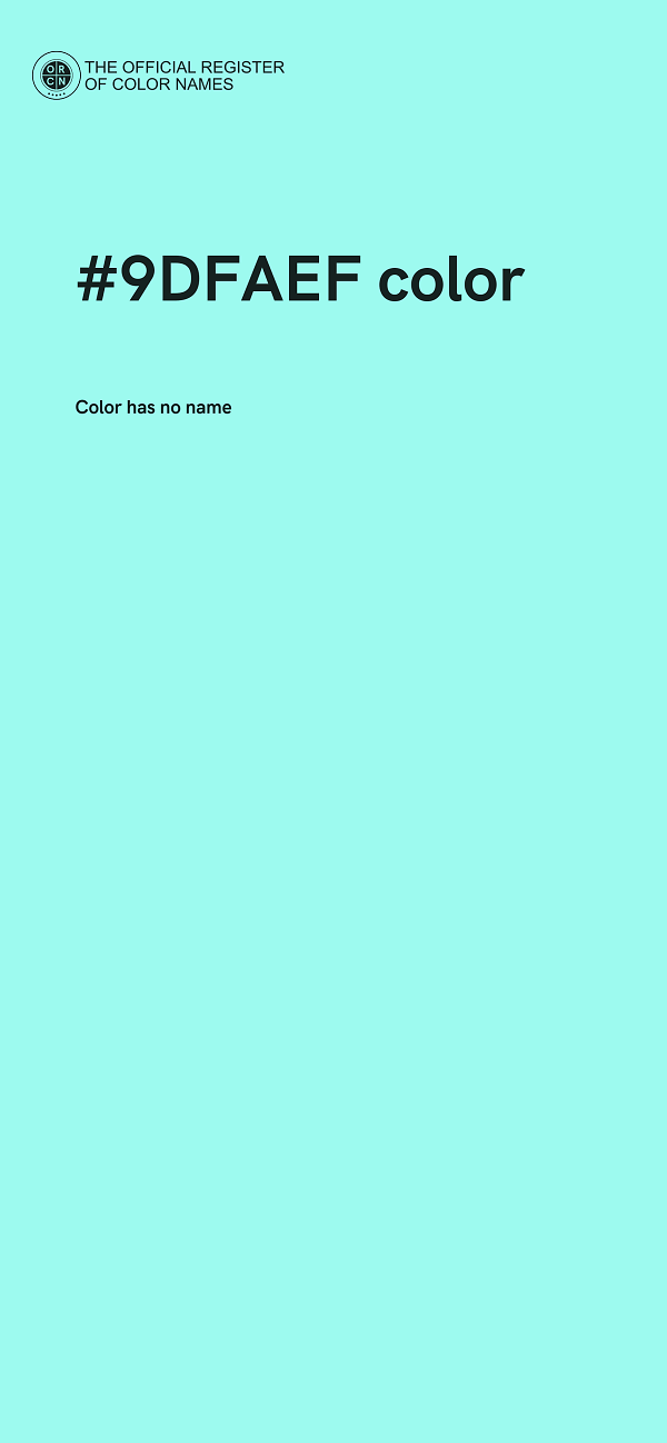 #9DFAEF color image
