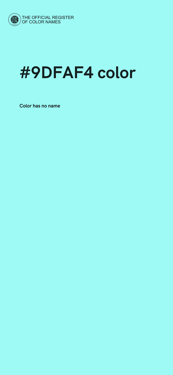 #9DFAF4 color image