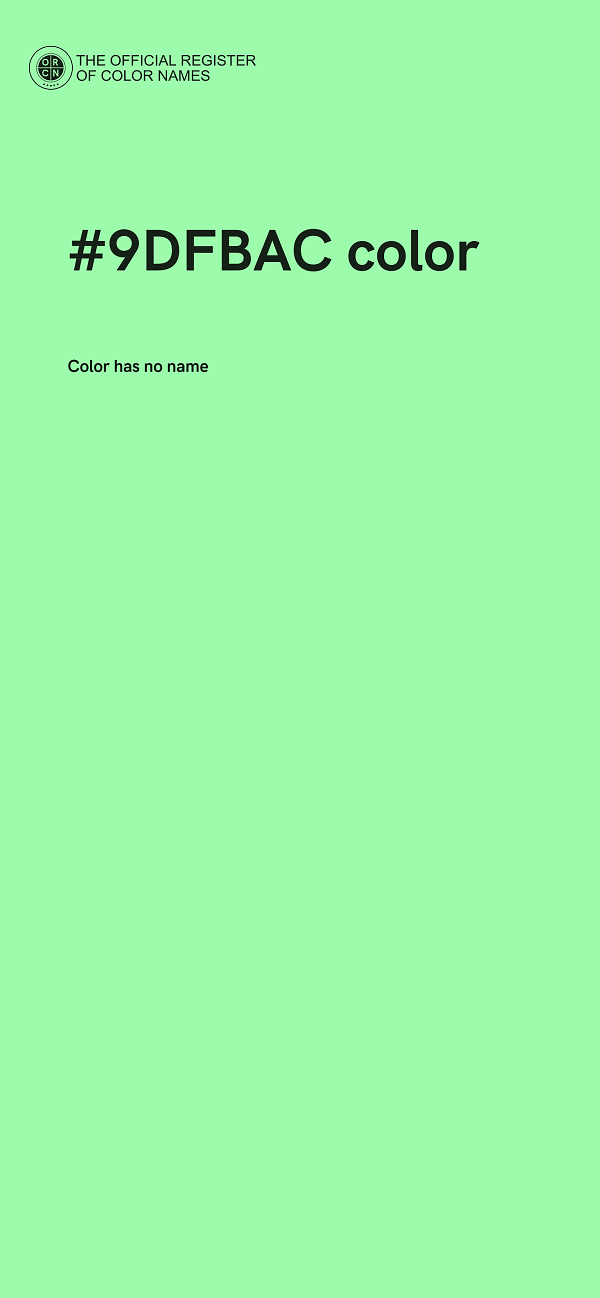 #9DFBAC color image