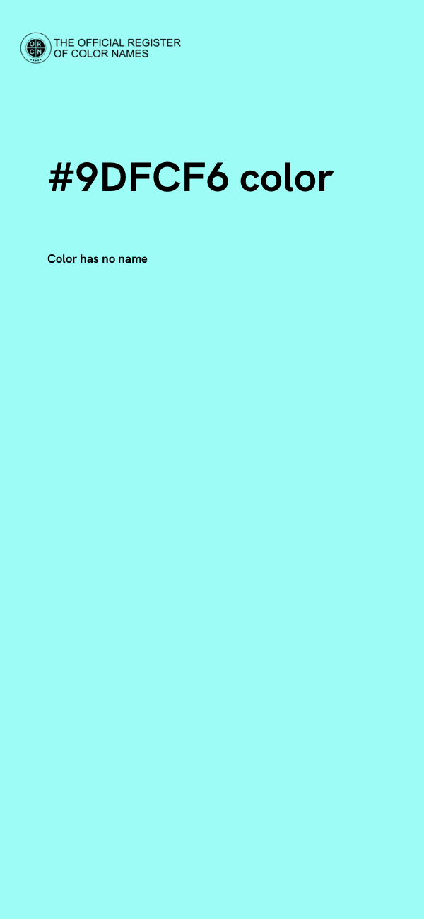 #9DFCF6 color image