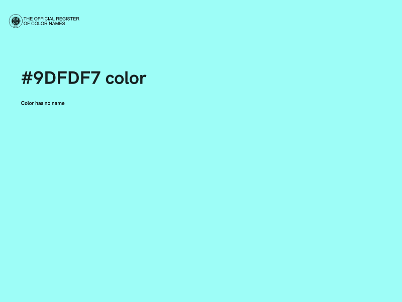 #9DFDF7 color image