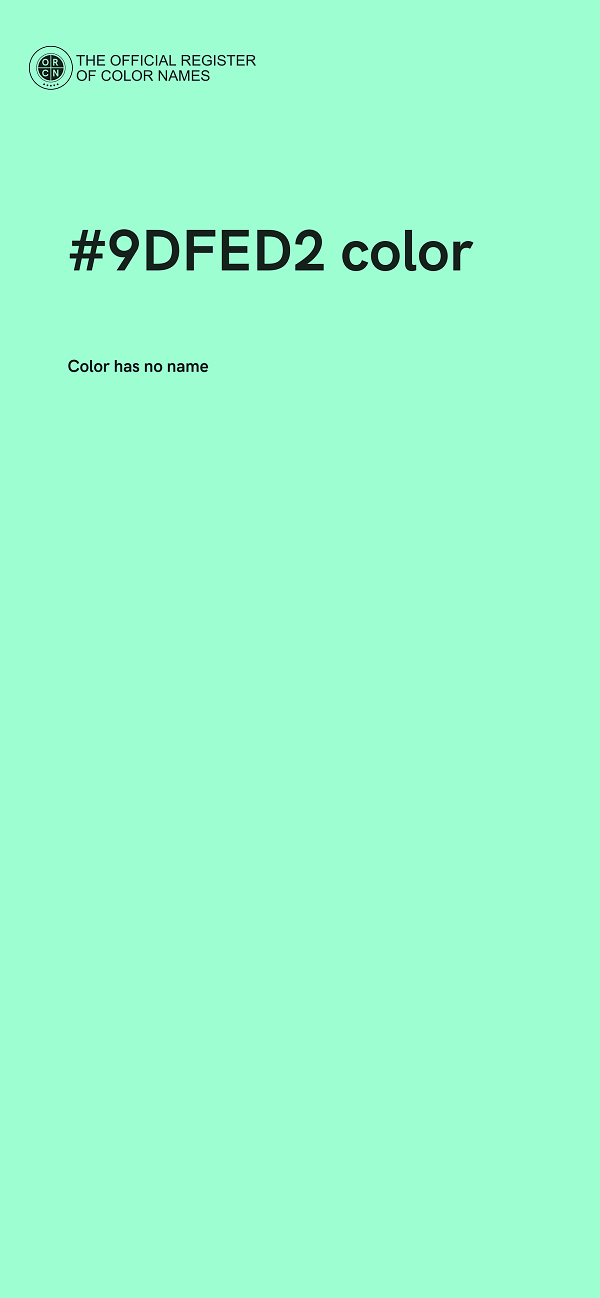 #9DFED2 color image