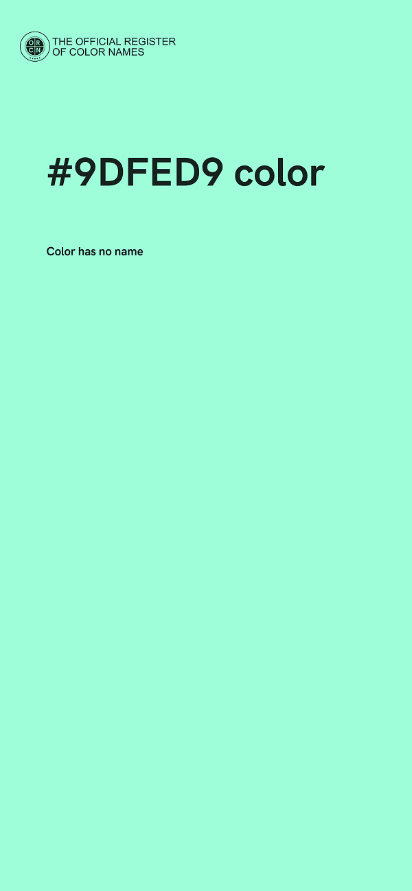 #9DFED9 color image