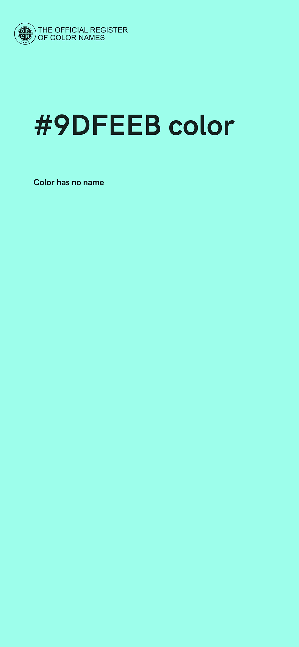 #9DFEEB color image
