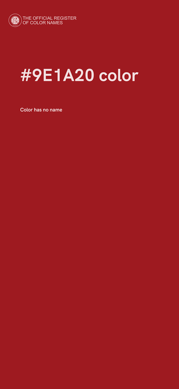 #9E1A20 color image