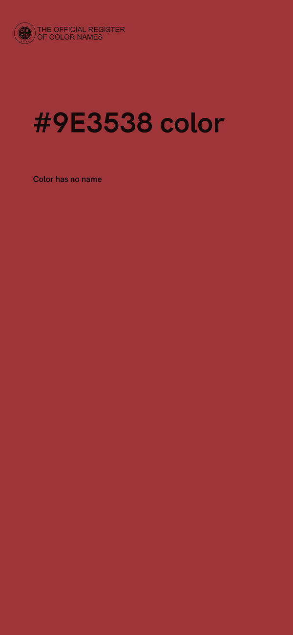 #9E3538 color image