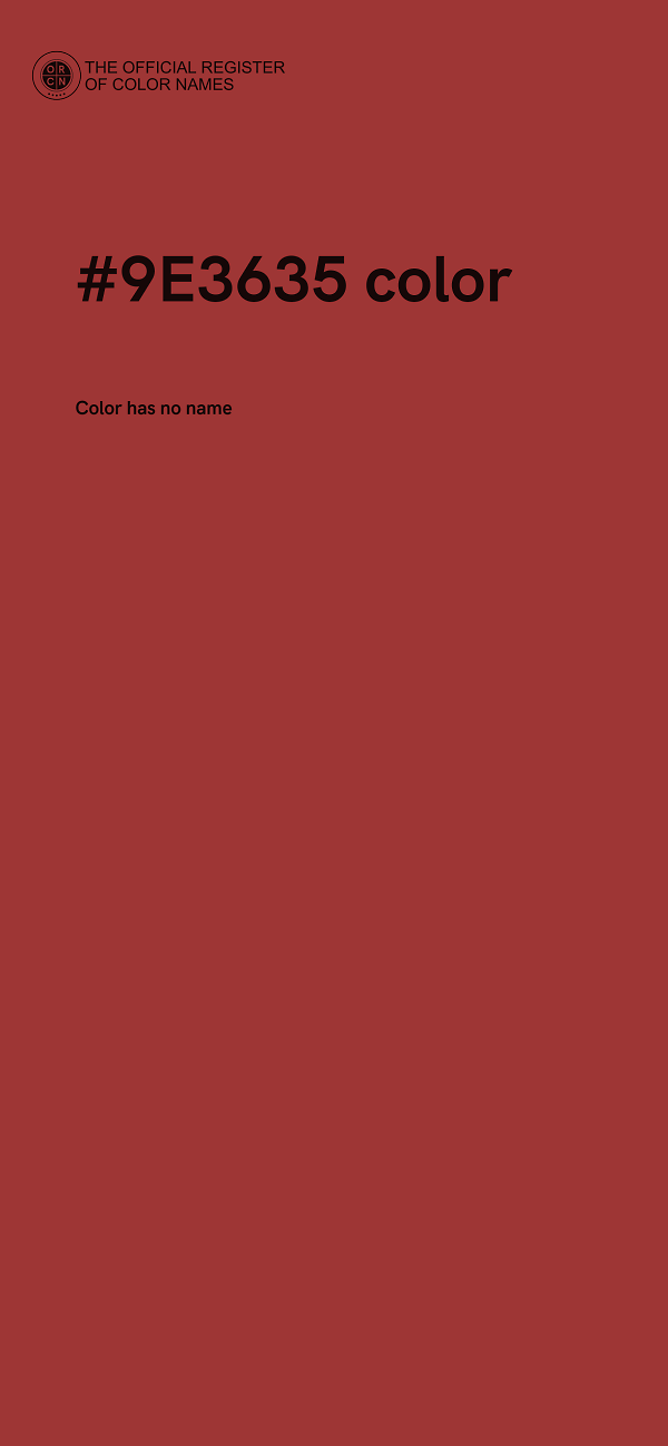 #9E3635 color image