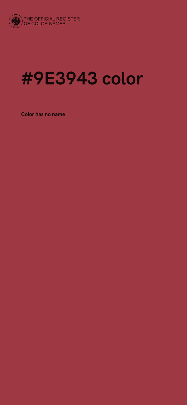#9E3943 color image