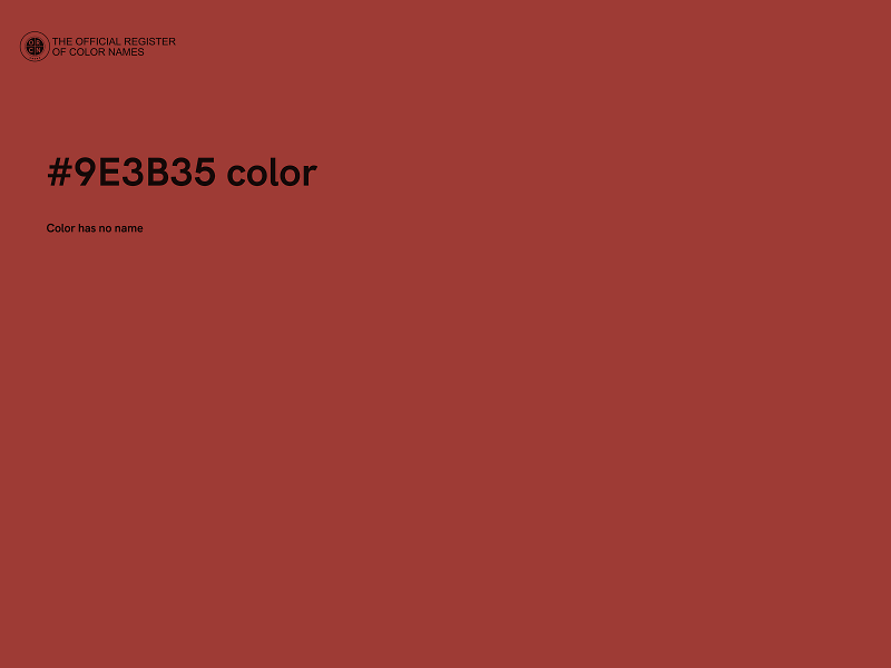 #9E3B35 color image