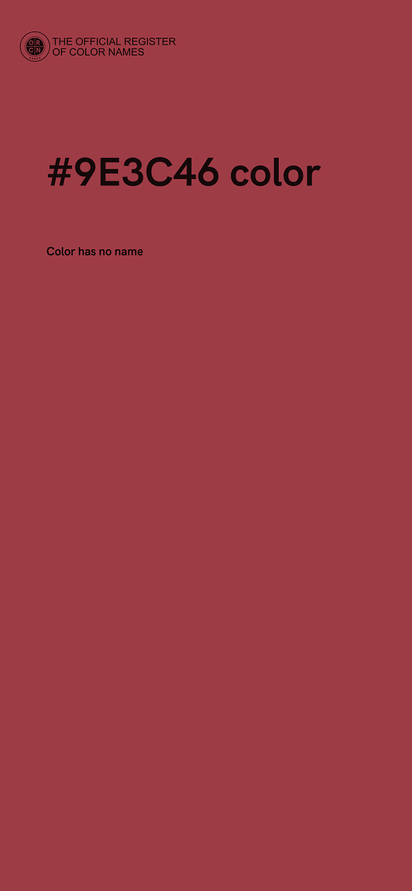 #9E3C46 color image