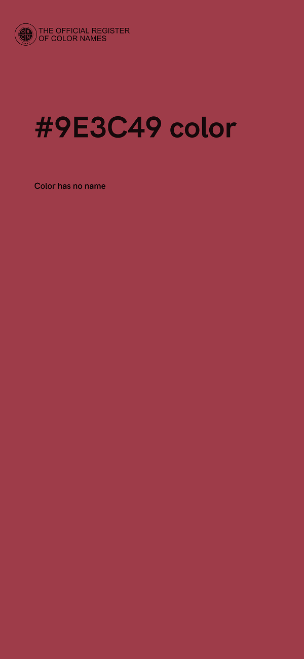 #9E3C49 color image