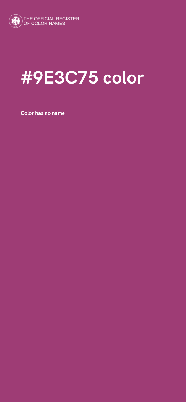 #9E3C75 color image