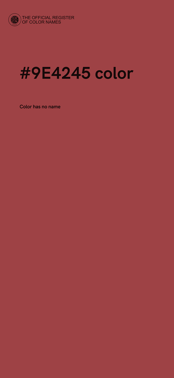 #9E4245 color image