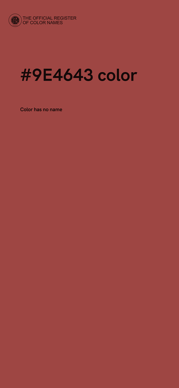 #9E4643 color image