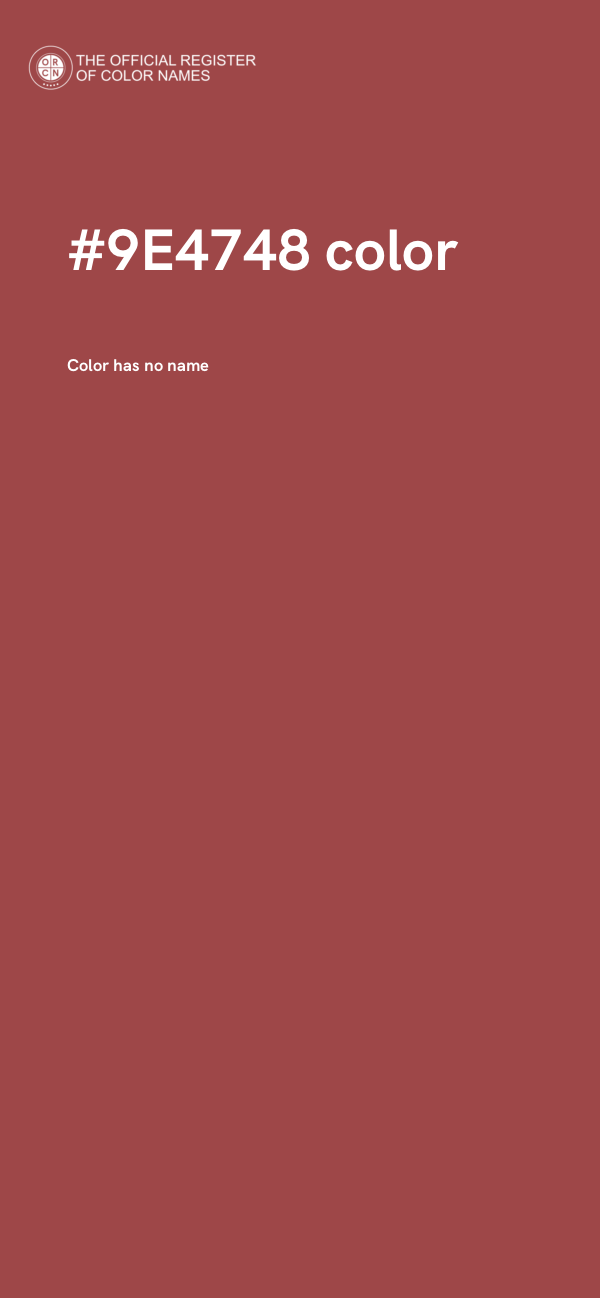 #9E4748 color image