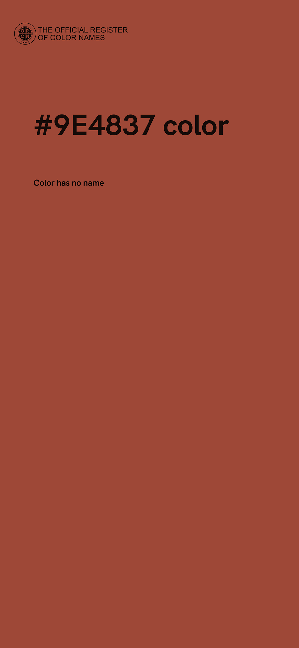 #9E4837 color image