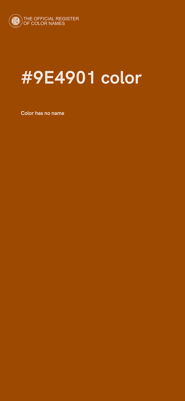 #9E4901 color image