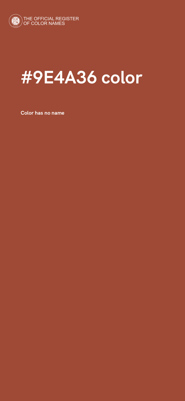 #9E4A36 color image