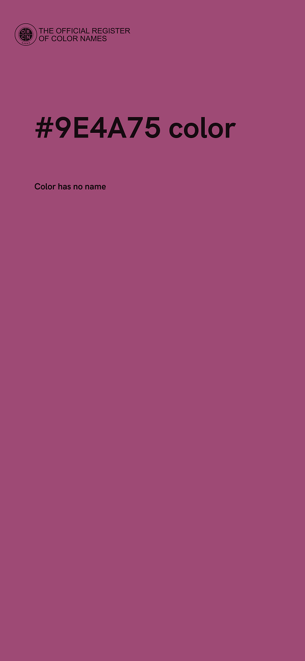 #9E4A75 color image