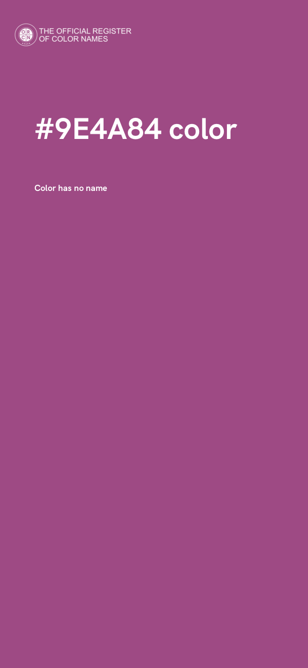 #9E4A84 color image