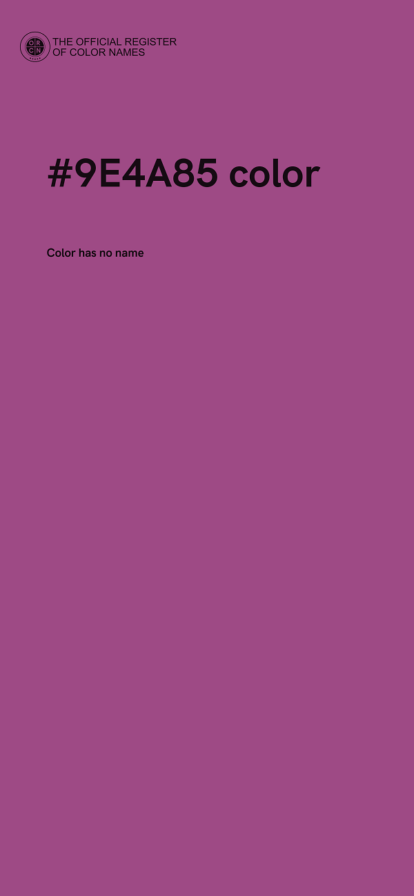 #9E4A85 color image