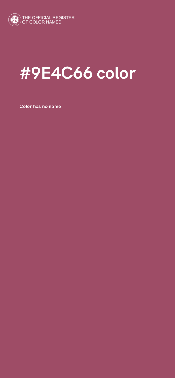 #9E4C66 color image