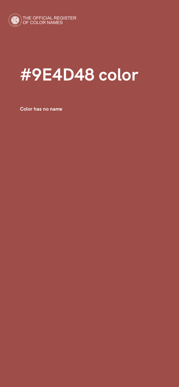#9E4D48 color image