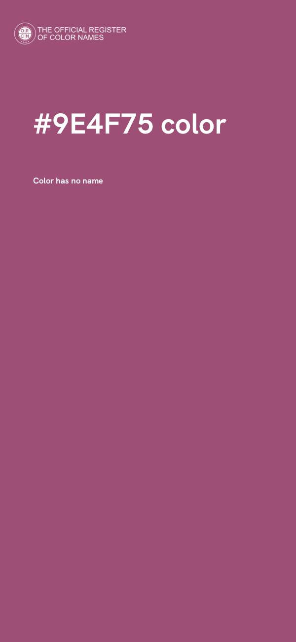 #9E4F75 color image