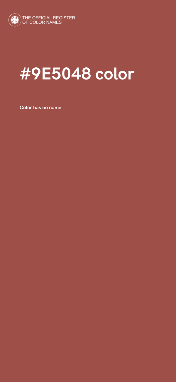 #9E5048 color image