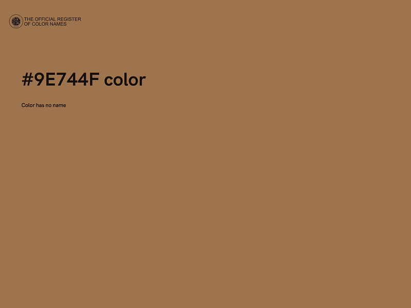 #9E744F color image