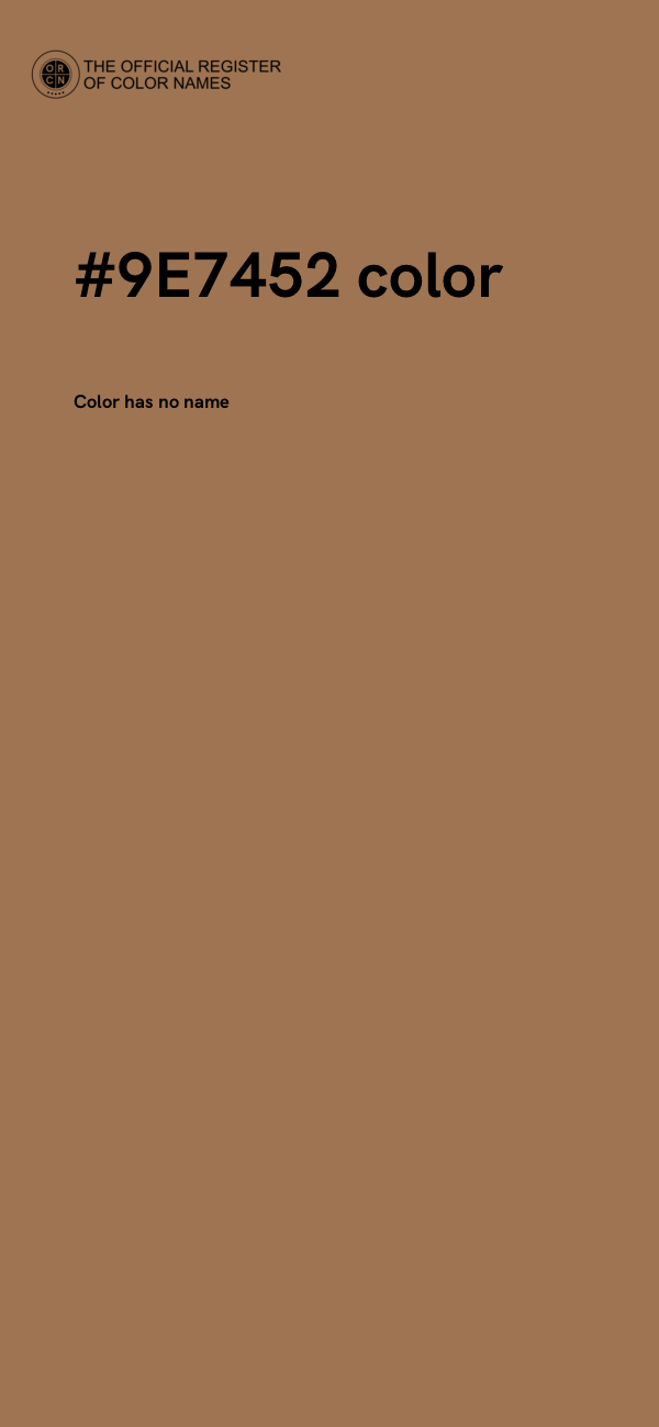 #9E7452 color image