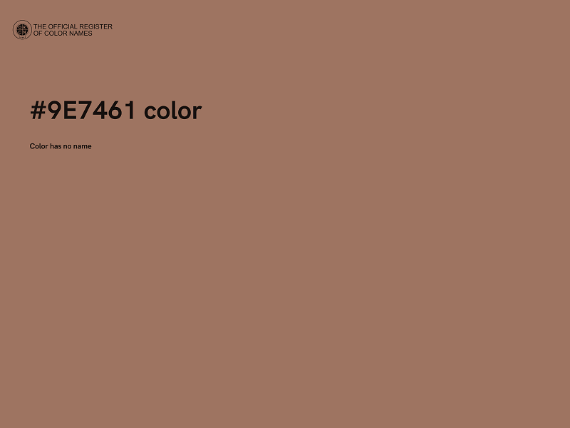 #9E7461 color image