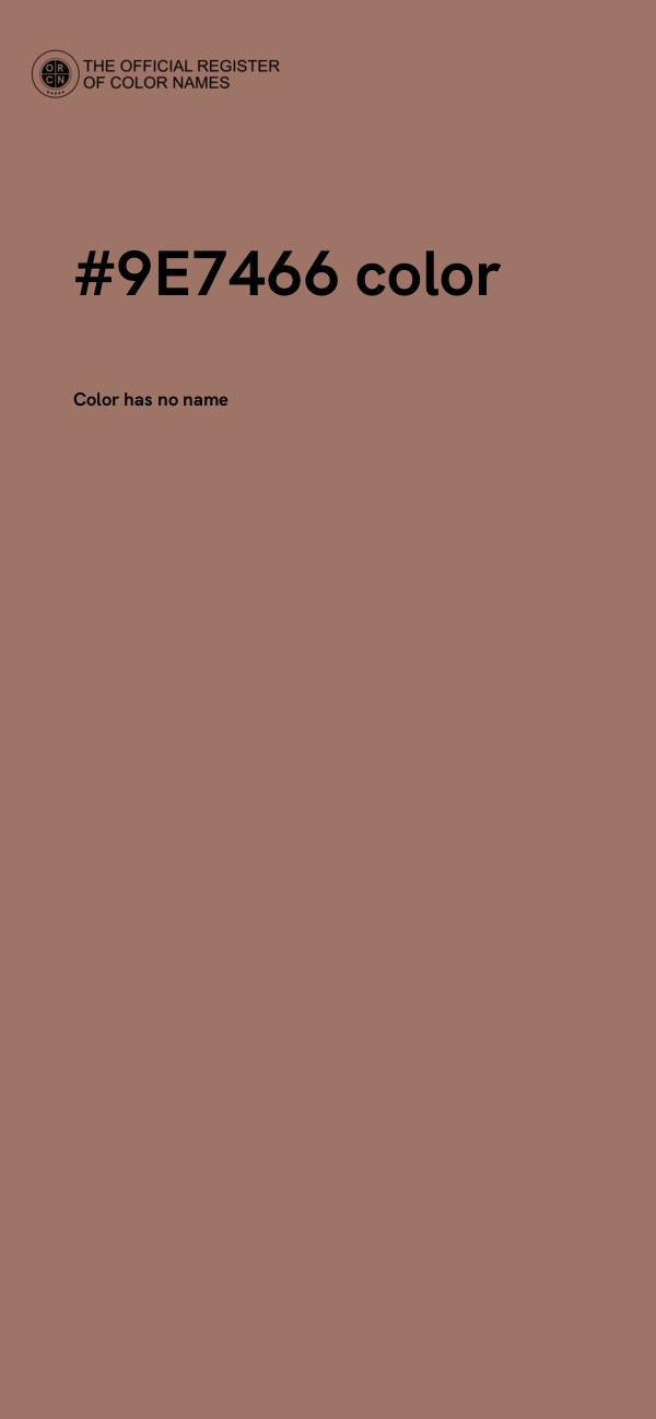 #9E7466 color image